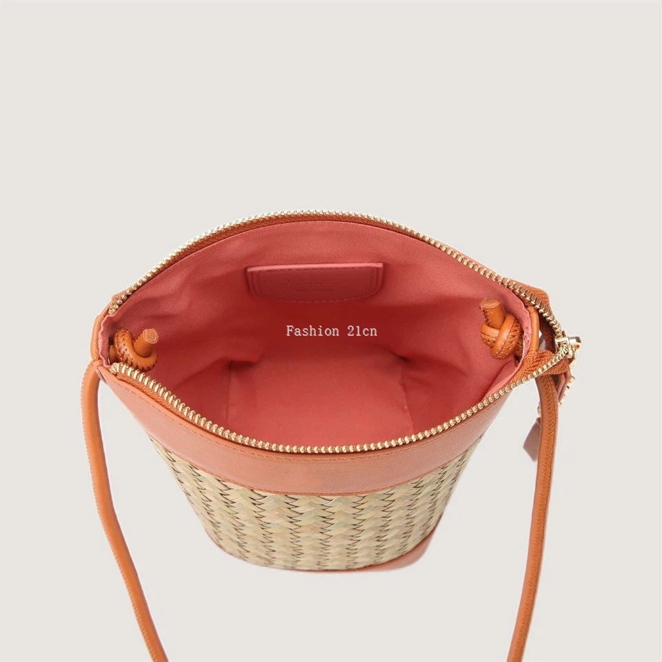 Women Woven PU&Reed Shoulder Bag